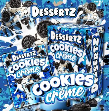 Dessertz Cookies & Creme strain, Cookies and Creme weed, hybrid cannabis strain, strain effects, cannabis flavor profile, indica hybrid, dessert strains, cannabis guide