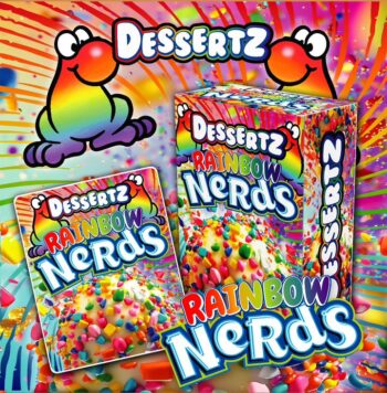 Dessertz Rainbow Nerds strain, Rainbow Nerds cannabis, candy-flavored cannabis, dessert hybrid strains, hybrid strain effects, terpene-rich cannabis, colorful cannabis strains, premium hybrid strains